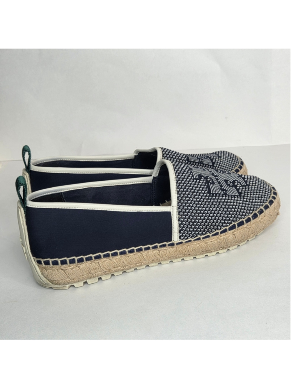 Tory Burch Miranda Navy Lug Sole Platform Espadrille Shoes Women's Size 10 - Picture 4 of 11
